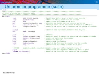www.geii.eu 23
Eric PERONNIN
Un premier programme (suite)
 