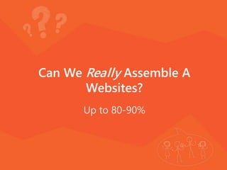Can We Really Assemble A
Websites?
Up to 80-90%
 