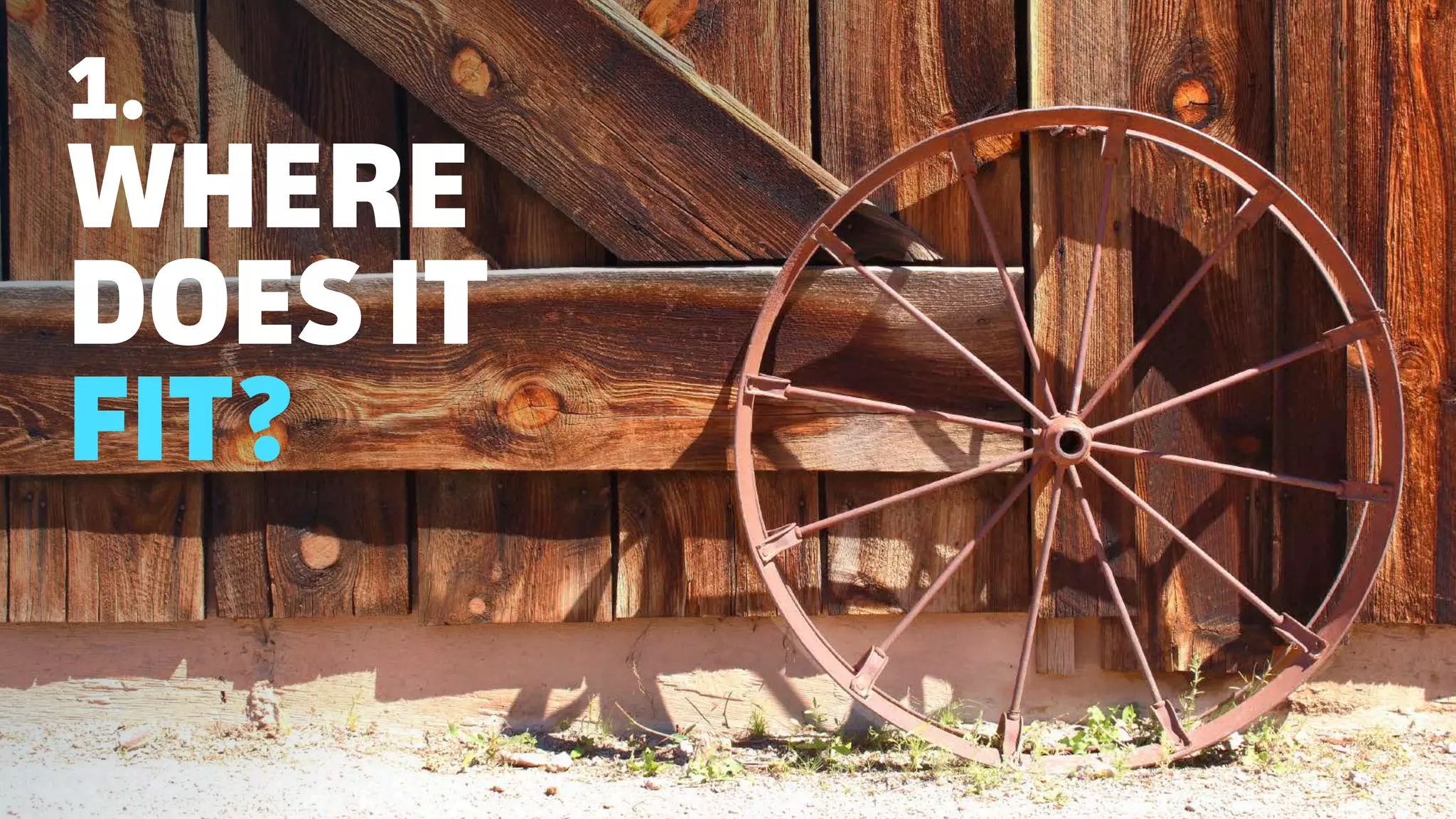 1.
WHERE
DOES IT
FIT?