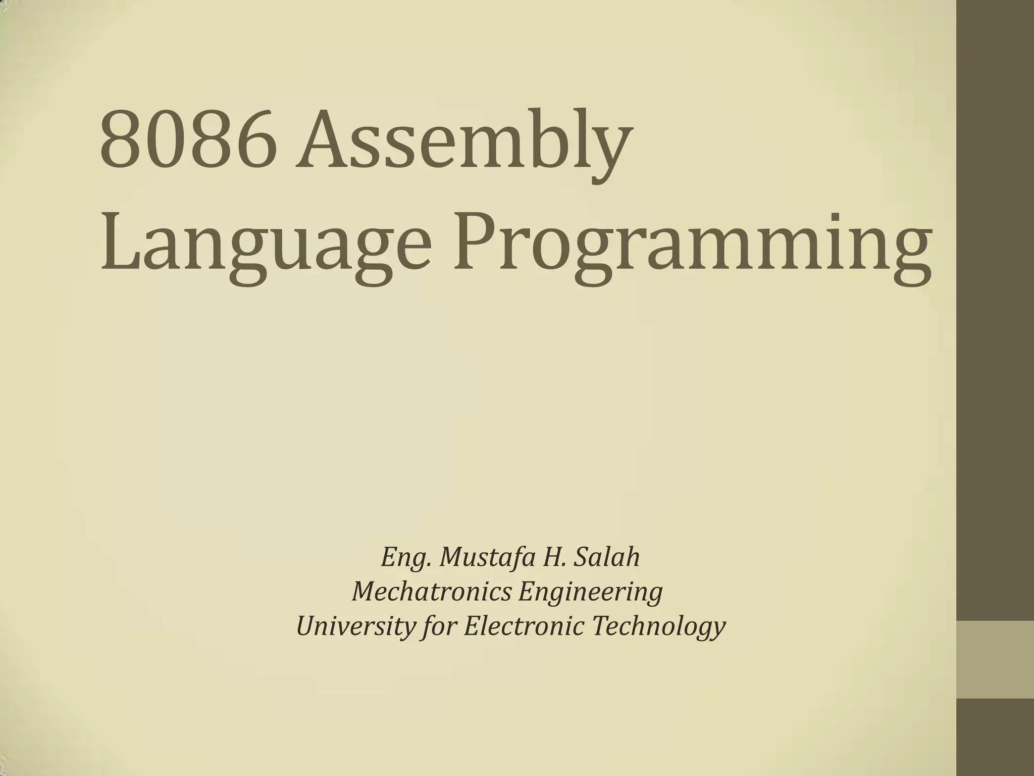 Assembly 8086 | PPTX