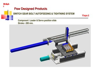Few Designed ProductsFew Designed Products
Deligh
t
SWITCH GEAR BOLT AUTOFEEDING & TIGHTNING SYSTEM
Page-2
Component Loade...