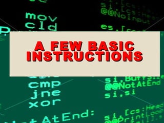 2
A FEW BASICA FEW BASIC
INSTRUCTIONSINSTRUCTIONS
 