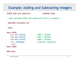 outline : basicc elements of assembly language | PPTX