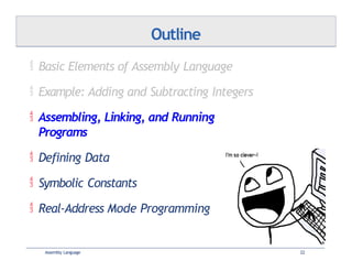 outline : basicc elements of assembly language | PPTX