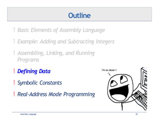 outline : basicc elements of assembly language | PPTX