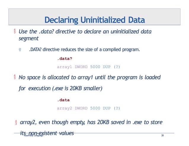 outline : basicc elements of assembly language | PPT
