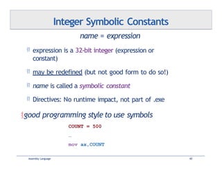outline : basicc elements of assembly language | PPTX