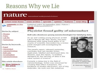 Reasons Why we Lie
 