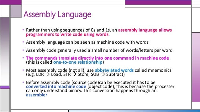 Assembly and Machine Code