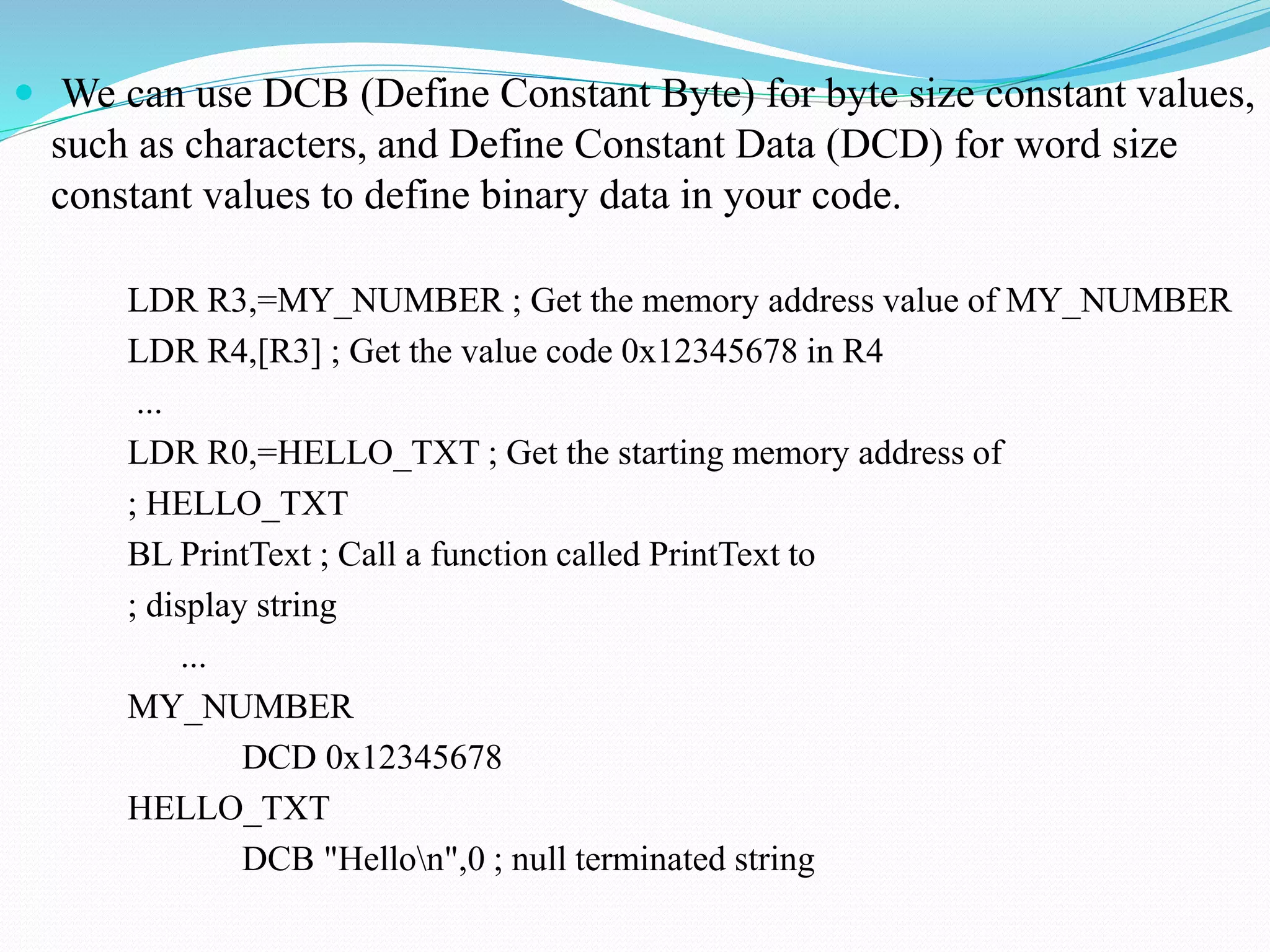 Assembly basics | PPTX | Programming Languages | Computing