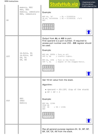 Assembly Complete 8086 Instruction Set | PDF