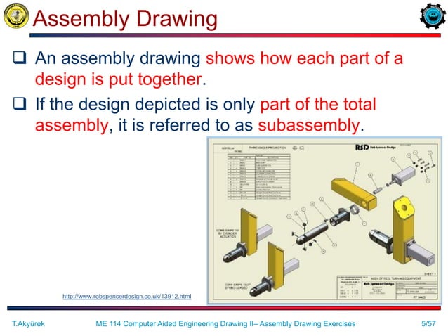 Assembly drawing exercises