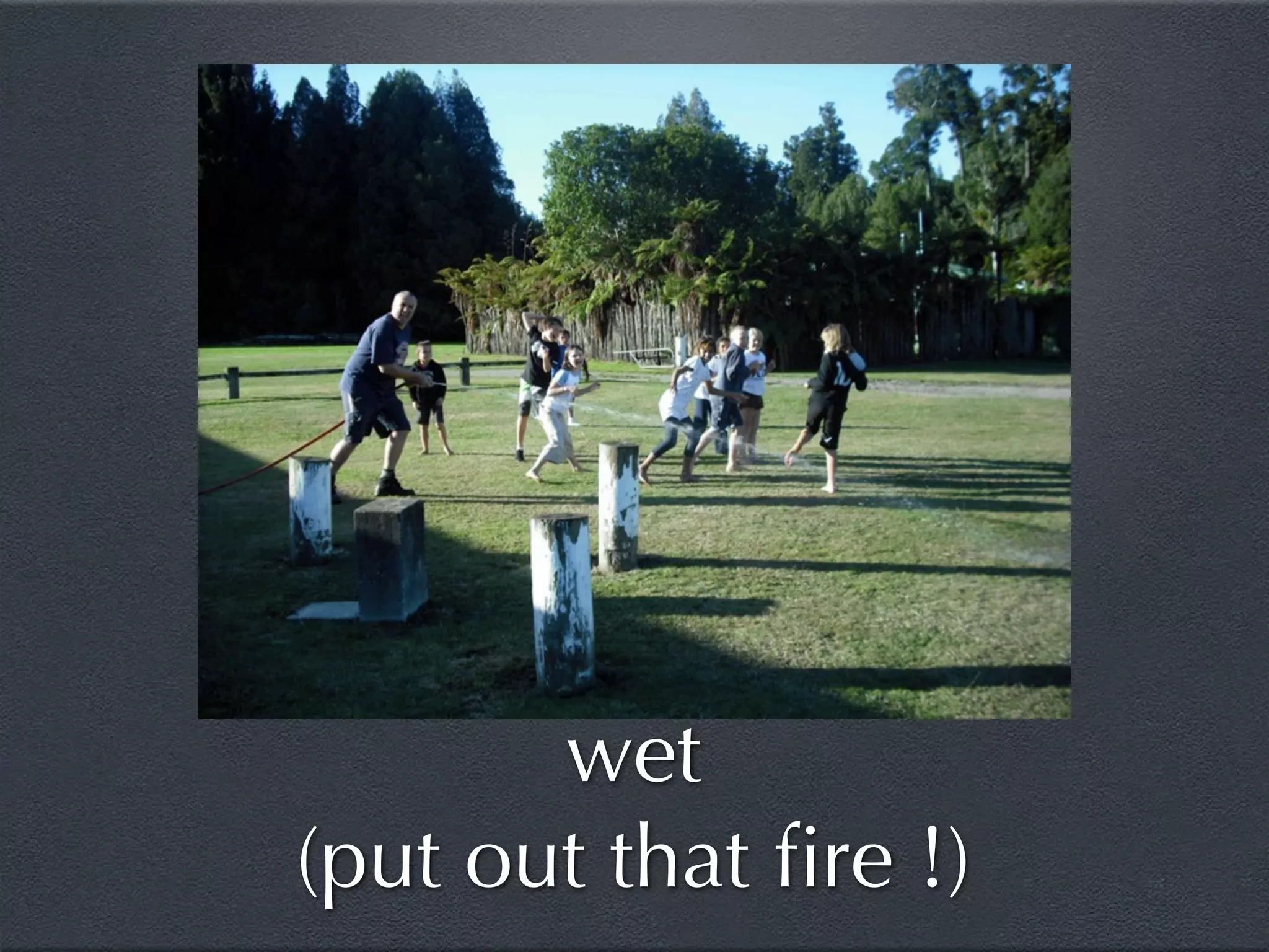 wet
(put out that ﬁre !)
 