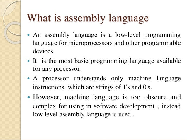 Assembly language