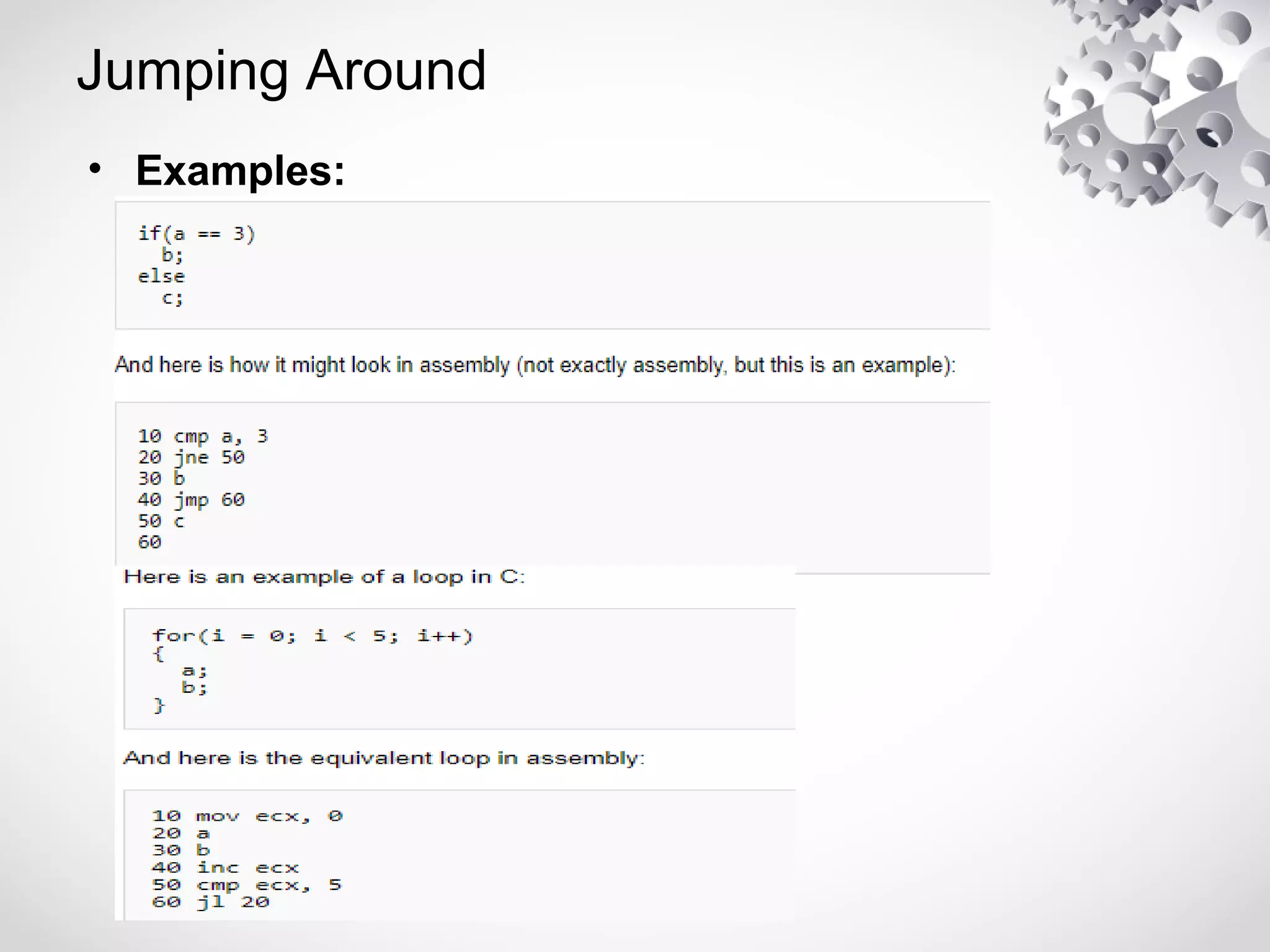 Jumping Around
• Examples:
 