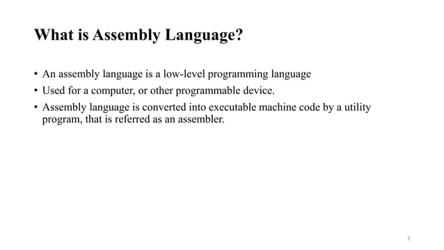 Assembly language | PPT