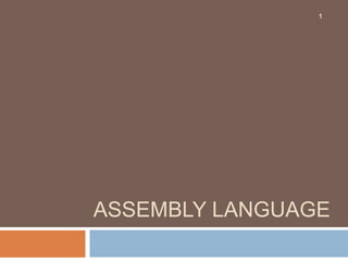 Assembly language.pptx | Programming Languages | Computing