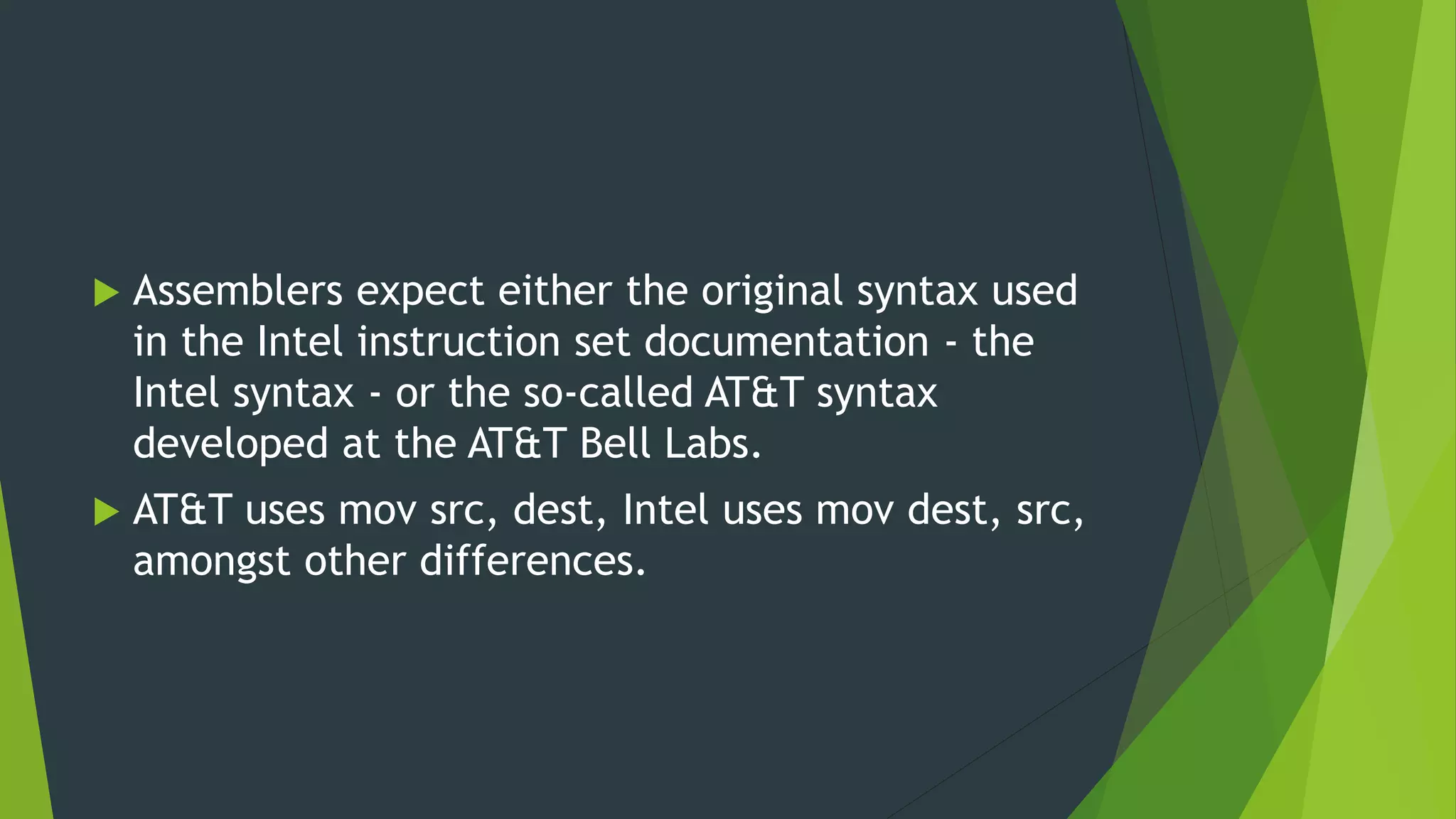 ASSEMBLY LANGUAGE.pptx | Programming Languages | Computing