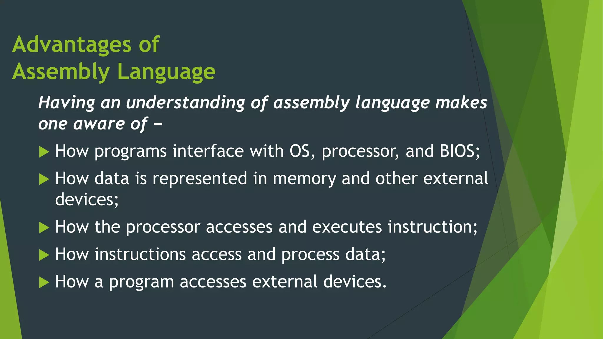 ASSEMBLY LANGUAGE.pptx | Programming Languages | Computing
