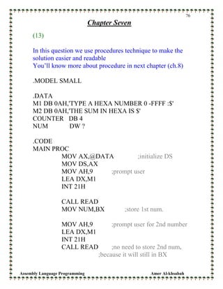 Assembly language solution | PDF