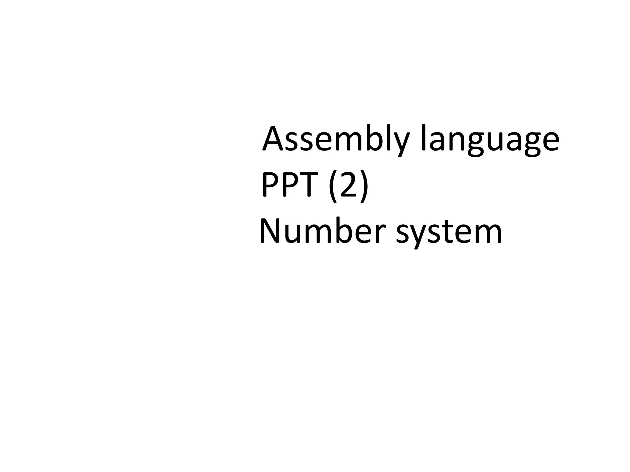 Assembly language 2 | PPT