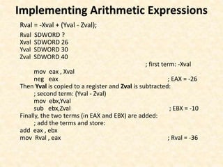 Assembly language (addition and subtraction) | PPTX