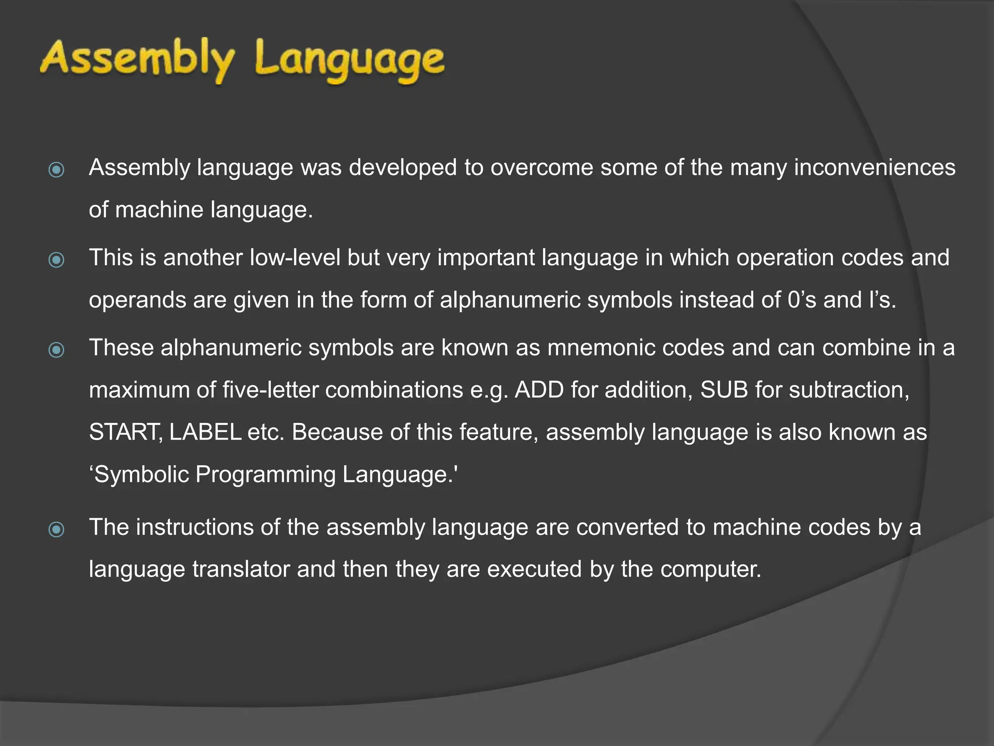 assembly language and high level language.pptx | Programming Languages ...