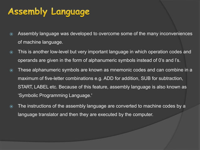 assembly language and high level language.pptx | Programming Languages ...