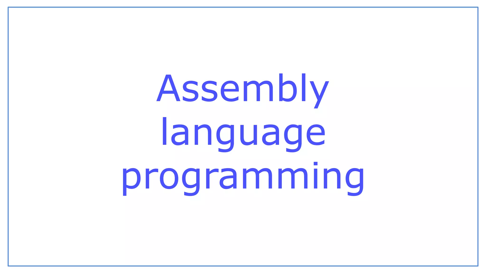 Assembly language programming | PPT