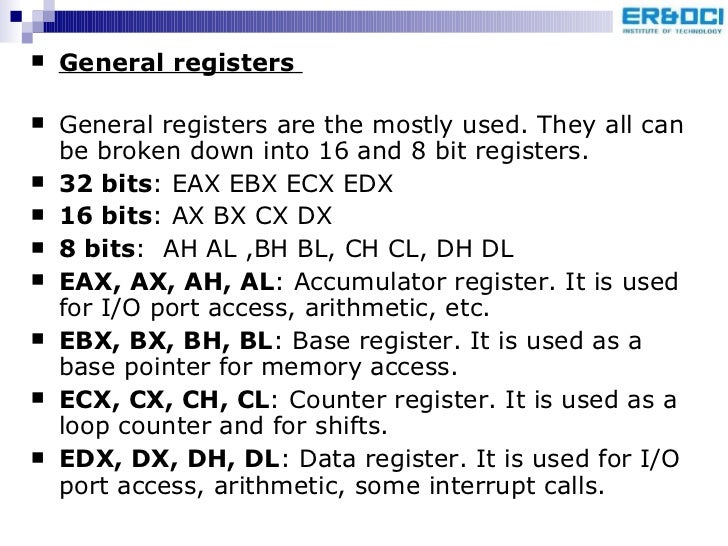 Image result for registers in assembly language