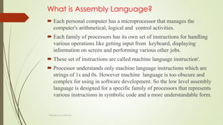 Assembly level language | PDF