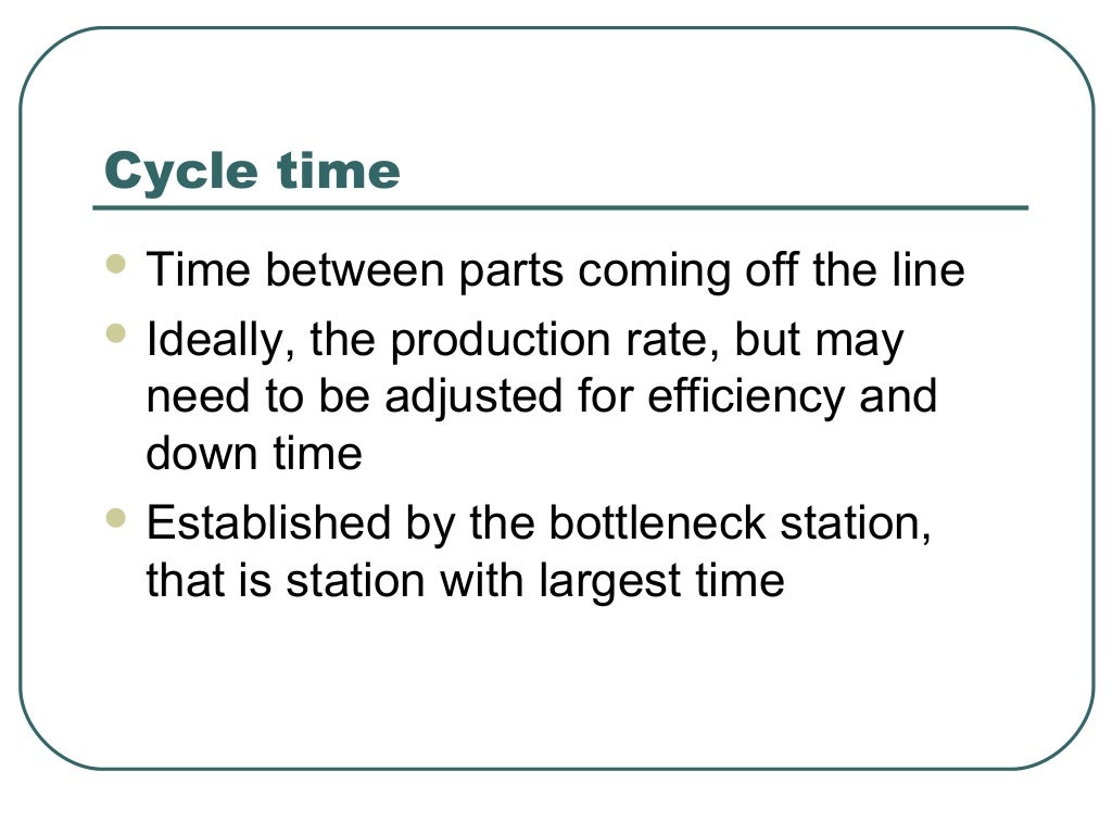 Assembly line balancing