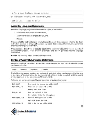 Assembly programming tutorial | PDF