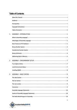 Assembly programming tutorial | PDF