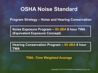 Occupational Noise Exposure and Hearing Conservation | PPTX