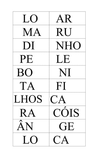 LO
MA
DI
PE
BO
TA

AR
RU
NHO
LE
NI
FI
LHOS CA
RA CÓIS
ÂN
GE
LO CA

 