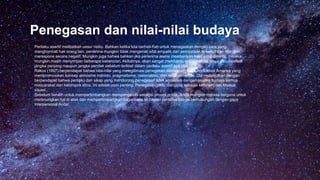 Penegasan dan nilai-nilai budaya
Perilaku asertif melibatkan unsur risiko. Bahkan ketika kita berhati-hati untuk menegaskan dengan cara yang
menghormati hak orang lain, penerima mungkin tidak mengenali sifat empatik dari pernyataan tersebut dan mungkin
merespons secara negatif. Mungkin juga bahwa bahkan jika penerima asersi memberikan hasil yang diminta, mereka
mungkin masih menyimpan beberapa kebencian. Akibatnya, akan sangat membantu untuk menilai biaya dan manfaat
jangka panjang maupun jangka pendek sebelum terlibat dalam perilaku asertif apa pun.
Rakos (1997) berpendapat bahwa nilai-nilai yang melegitimasi penegasan didasarkan pada demokrasi Amerika yang
mempromosikan konsep aktivisme individu, pragmatisme, rasionalitas, dan relativisme etis. Dia melanjutkan dengan
berpendapat bahwa perilaku dan sikap yang mendorong penegasan tidak konsisten dengan asumsi budaya semua
masyarakat dan kelompok etnis. Ini adalah poin penting. Penegasan perlu dianggap sebagai keterampilan khusus
situasi.
Sebelum beralih untuk mempertimbangkan mempengaruhi sebagai proses politik, Anda mungkin merasa berguna untuk
merenungkan hal di atas dan mempertimbangkan bagaimana isi bagian pertama bab ini berhubungan dengan gaya
interpersonal Anda.
 