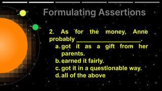 Probable Assertion Examples ASSERTIONS-AND-TEXT-EVALUATIONS.pptx