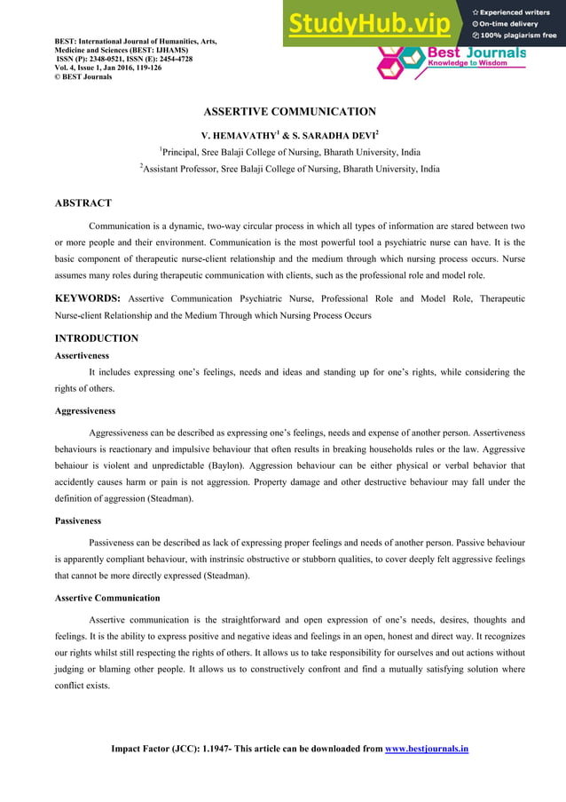 ASSERTIVE COMMUNICATION | PDF