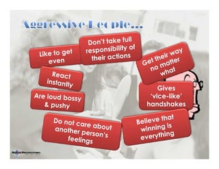 Gives
‘vice-like’
handshakes
Gives
‘vice-like’
handshakes
 