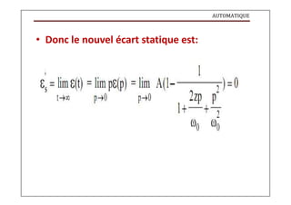 AUTOMATIQUE
• Donc le nouvel écart statique est:
 