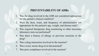 Assesment of Adverse Drug Reaction in Pharmacovigilance | PPTX