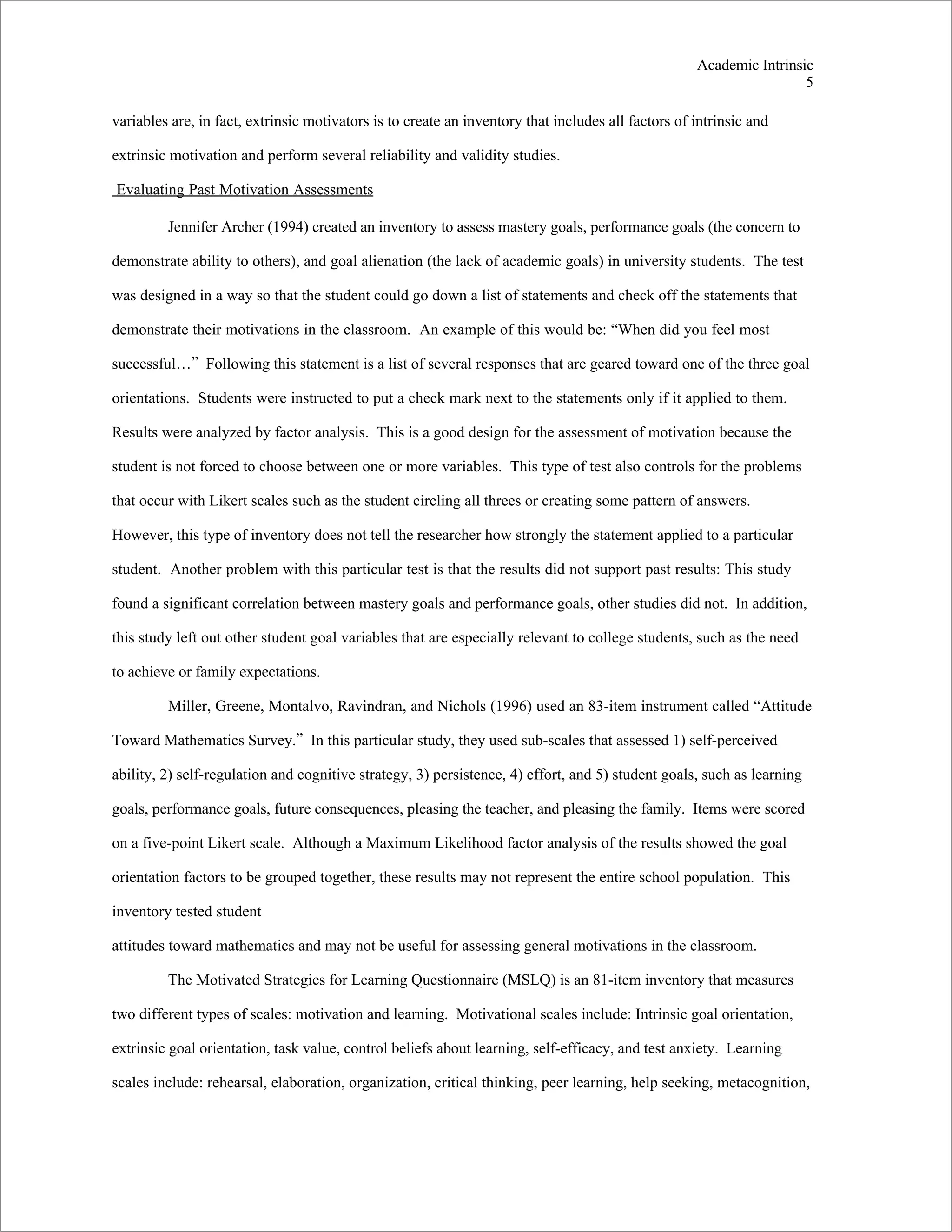 Assessing academic intrinsic motivation | PDF