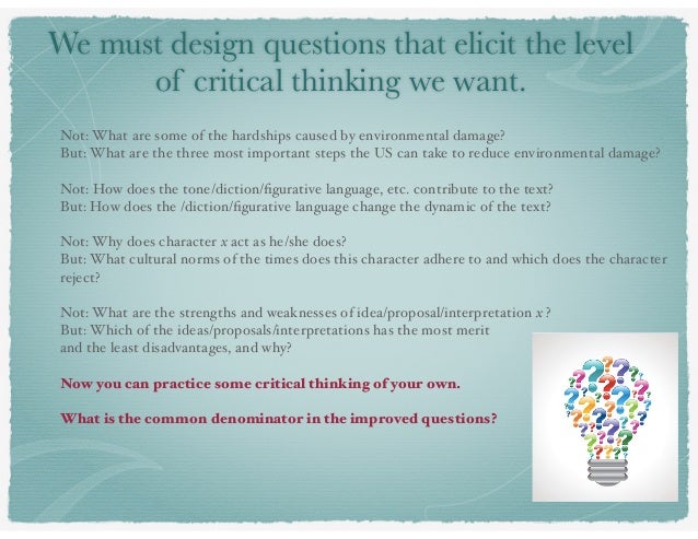 Critical thinking rating scale image