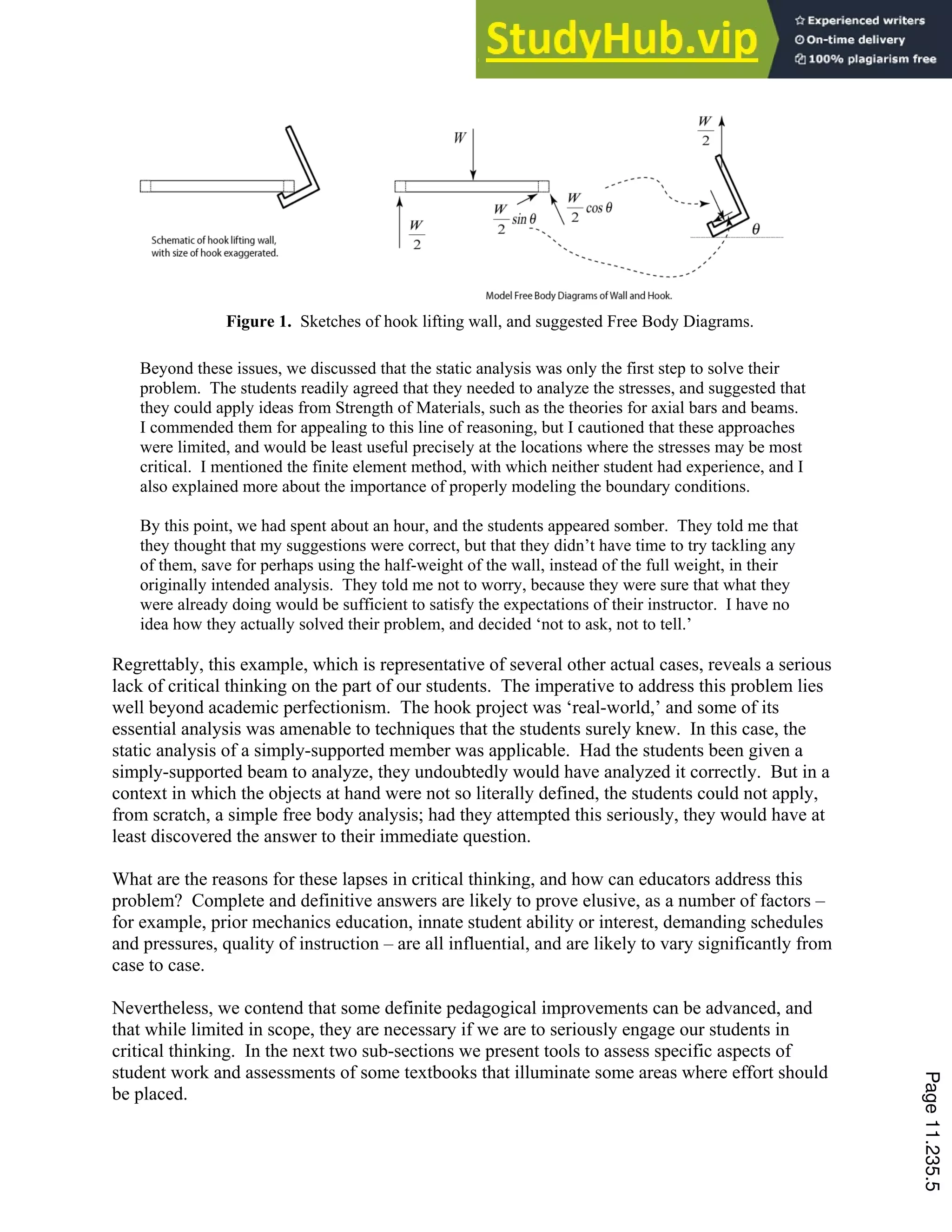 Assessing Critical Thinking In Mechanics In Engineering Education | PDF