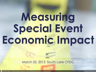 Measuring
Special Event
Economic Impact
March 25, 2013 South Lake CFDC
 
