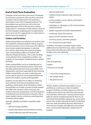 Assessing, evaluating and reporting student progress nov 2110 | PDF