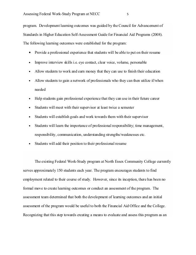 5 assessing federal work study work study resume