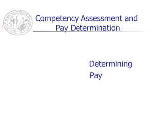 Competency Assessment and  Pay Determination Determining  Pay 
