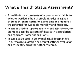 Assessing health status & health needs | PPTX